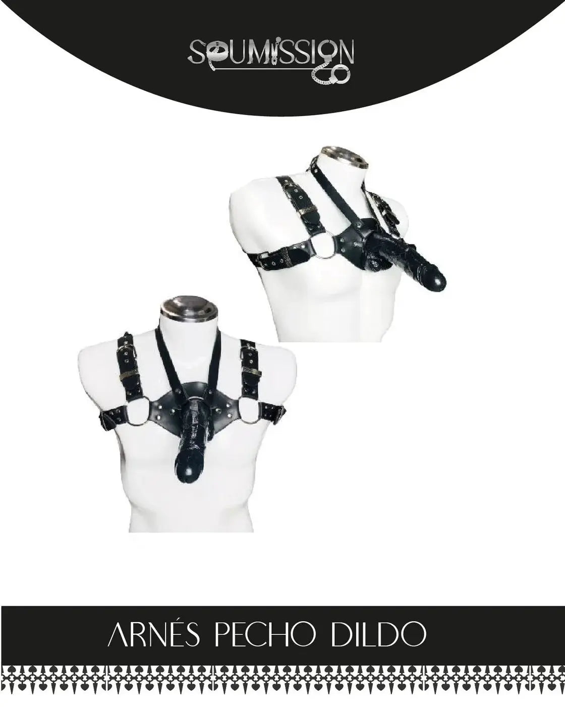 Arnés de Pecho con Inserto Largo 18 cm Correas Regulables by lamoresex